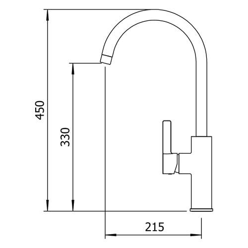 Alpina Round Keukenkraan afmeting