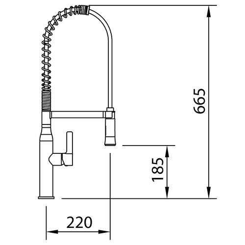 Chef 5 Keukenkraan Chroom afmeting