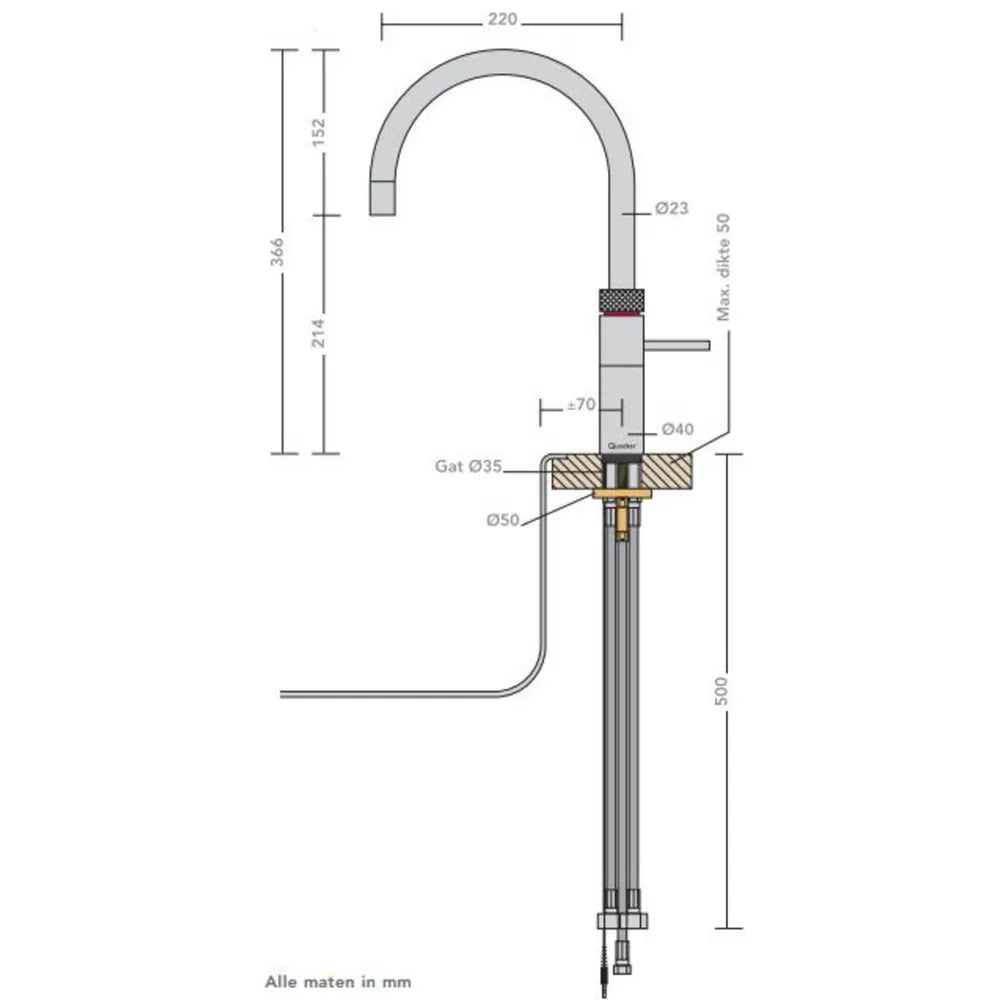 Quooker 3FRBLK - Fusion Round Zwart met PRO3