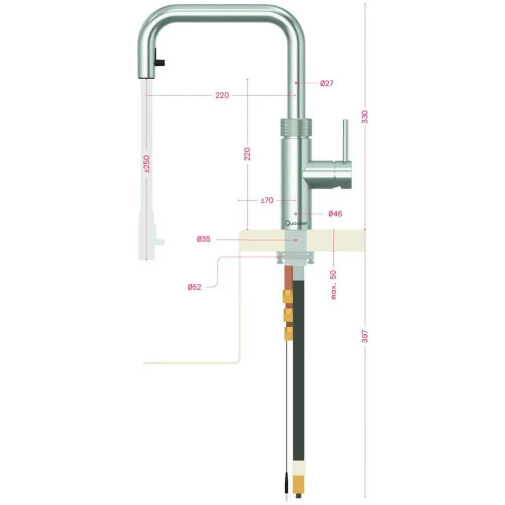 Quooker 3XSRCO maten