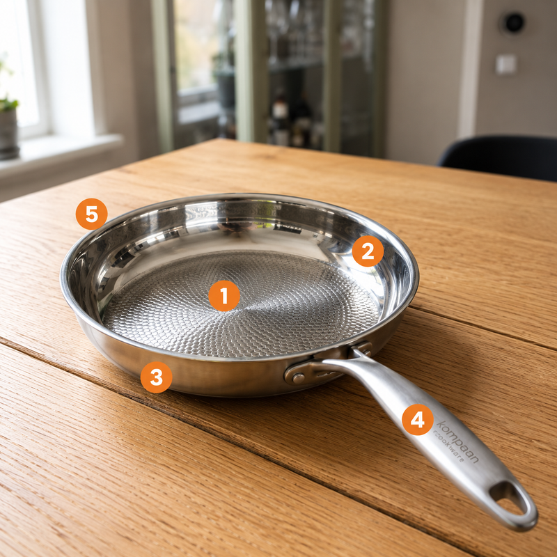 Opbouw titanium pan