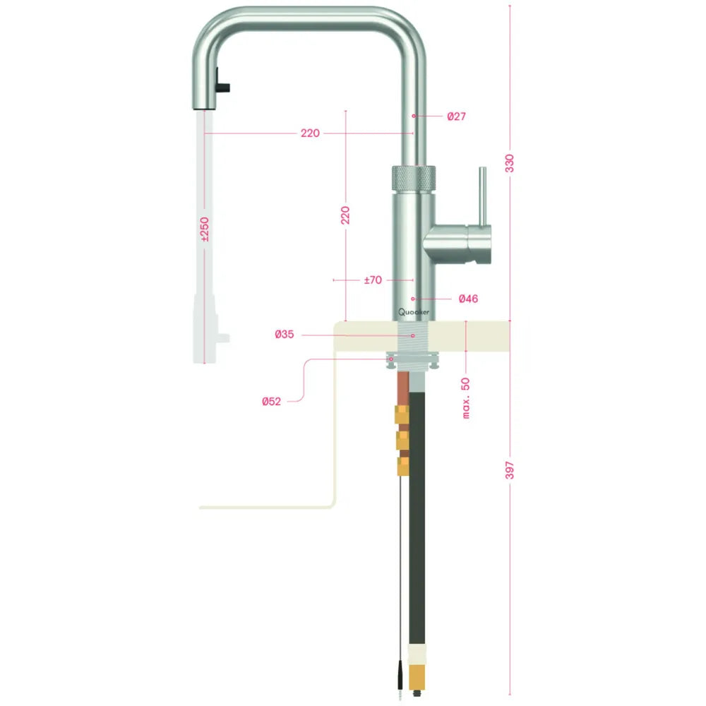 Quooker FXSRCO afmeting