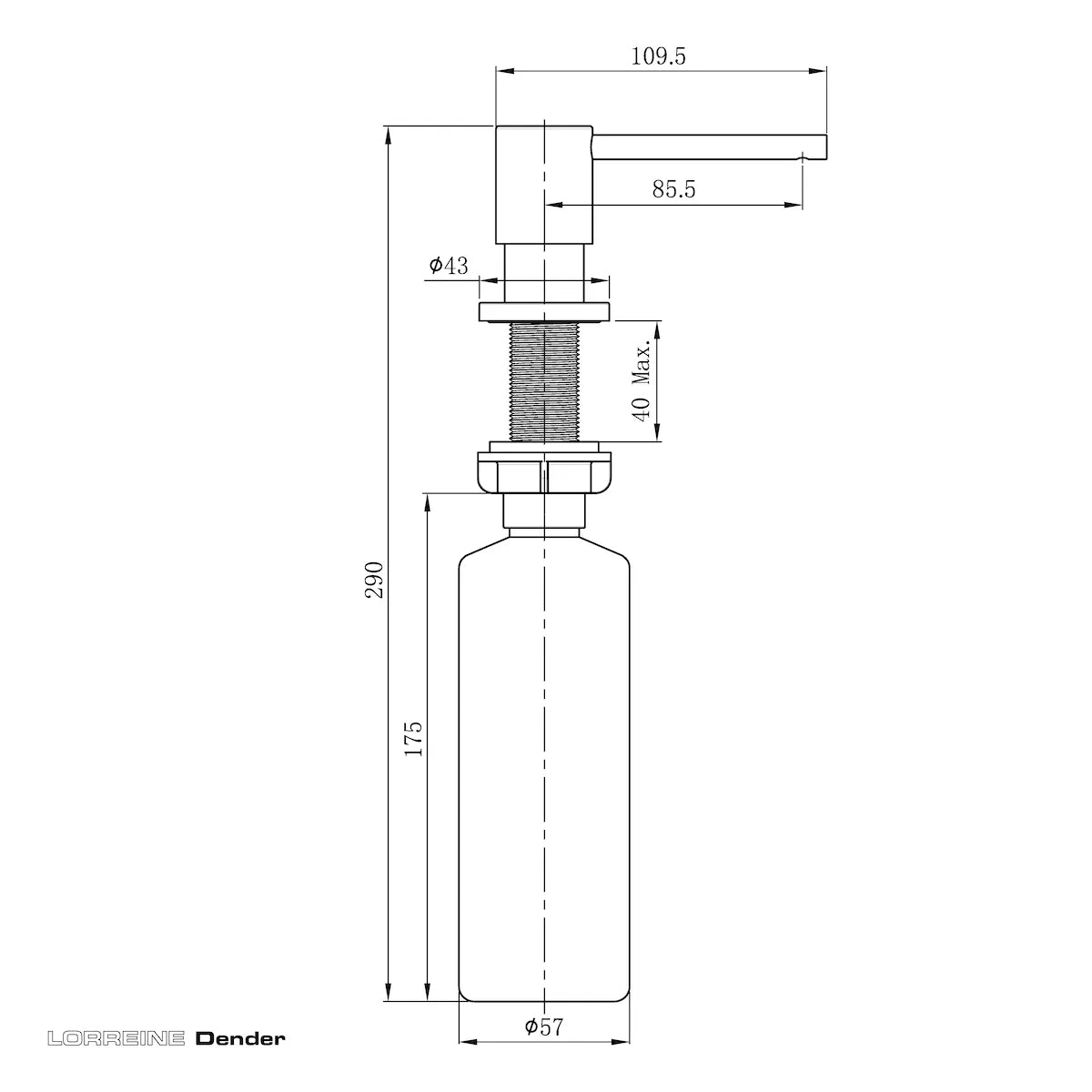 Lorreine Dender Zeepdispenser Koper