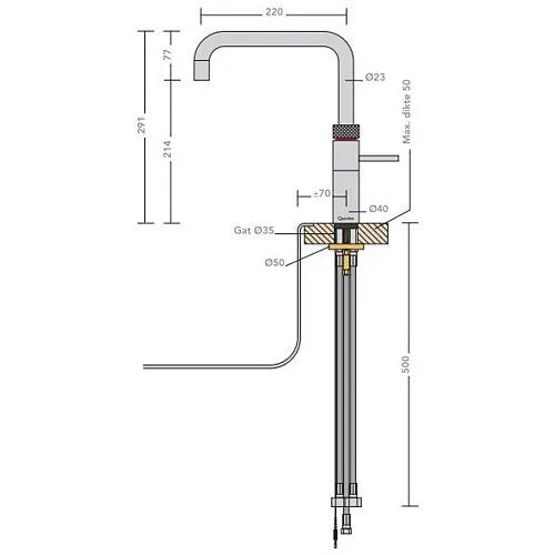 Quooker 22+FSCHR – Fusion Square Chroom met COMBI+