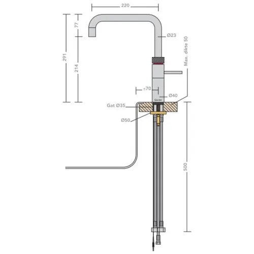 Quooker 3FSRVS - Fusion Square RVS met PRO-3