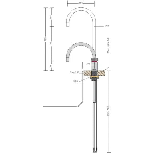 Quooker 3NRRVS – Nordic Round RVS met PRO3