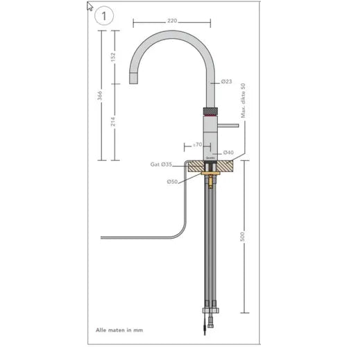 Quooker FNRSST – Fusion Round RVS