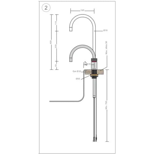 Quooker NSRCHR – Nordic Round Chroom