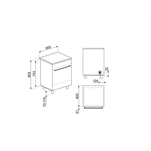 SMEG vrijstaand inductie fornuis - C6IMXT2