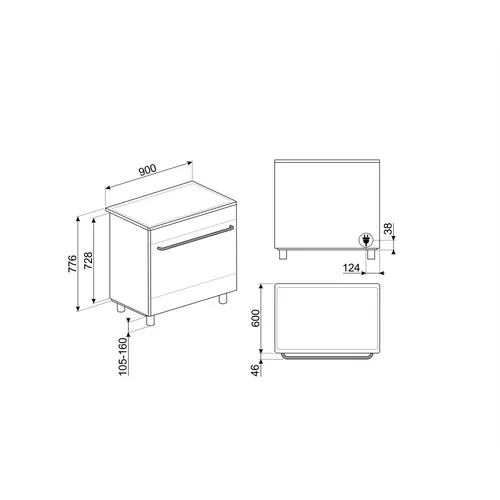 SMEG vrijstaand inductie fornuis - CG90CIXT