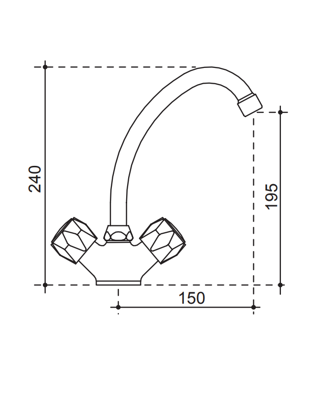 Guayama Keukenkraan afmeting