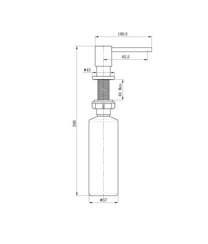 Lorreine Dender Zeepdispenser RVS