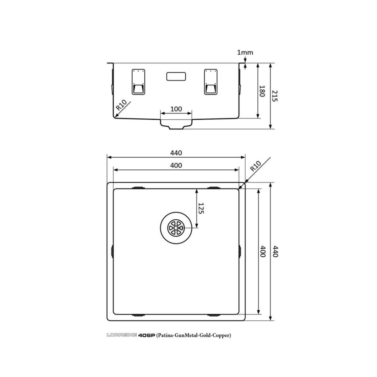 Lorreine Spoelbak 40SPPAT