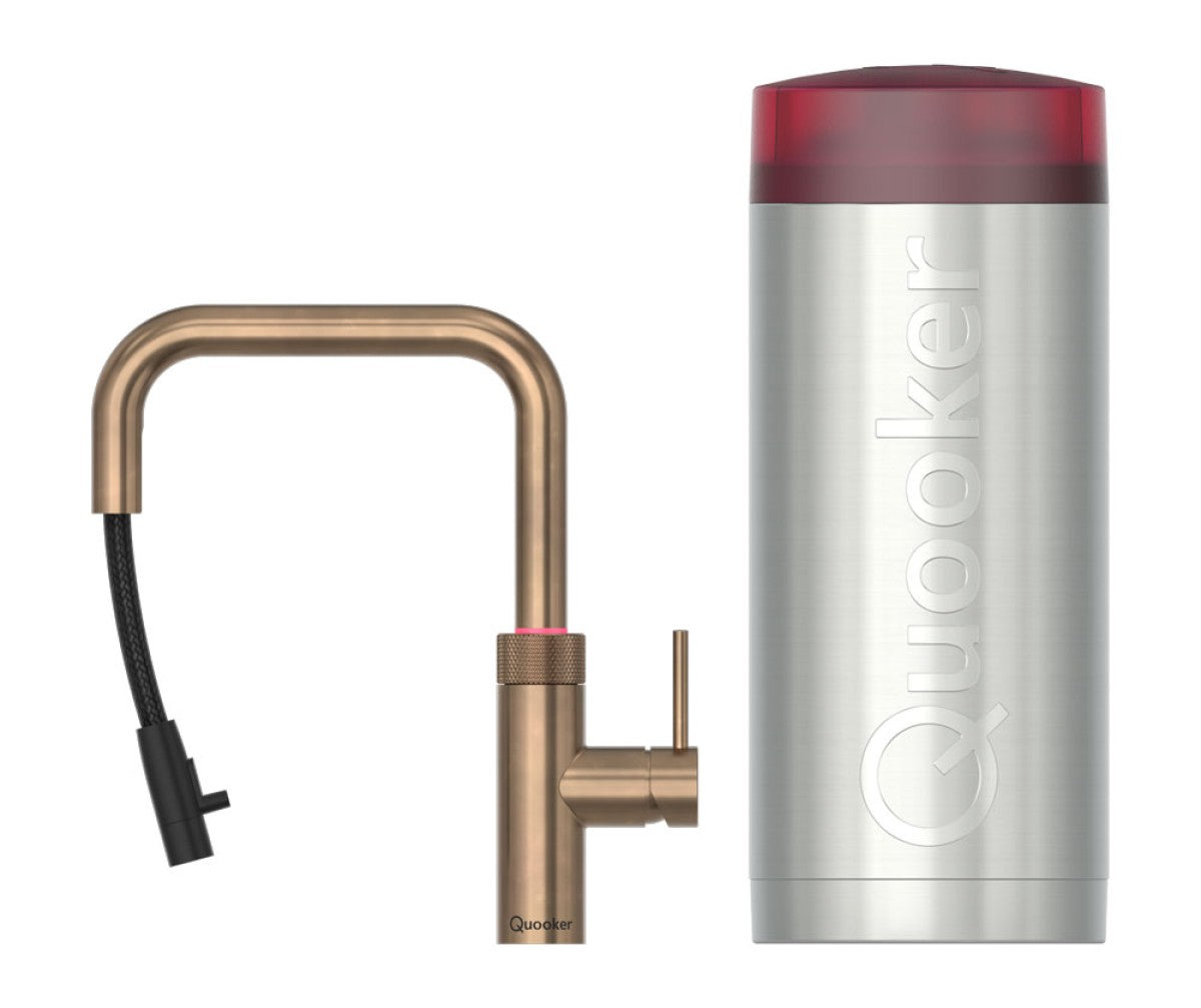 Quooker 22XSPTN – Flex Square Messing Patina met COMBI